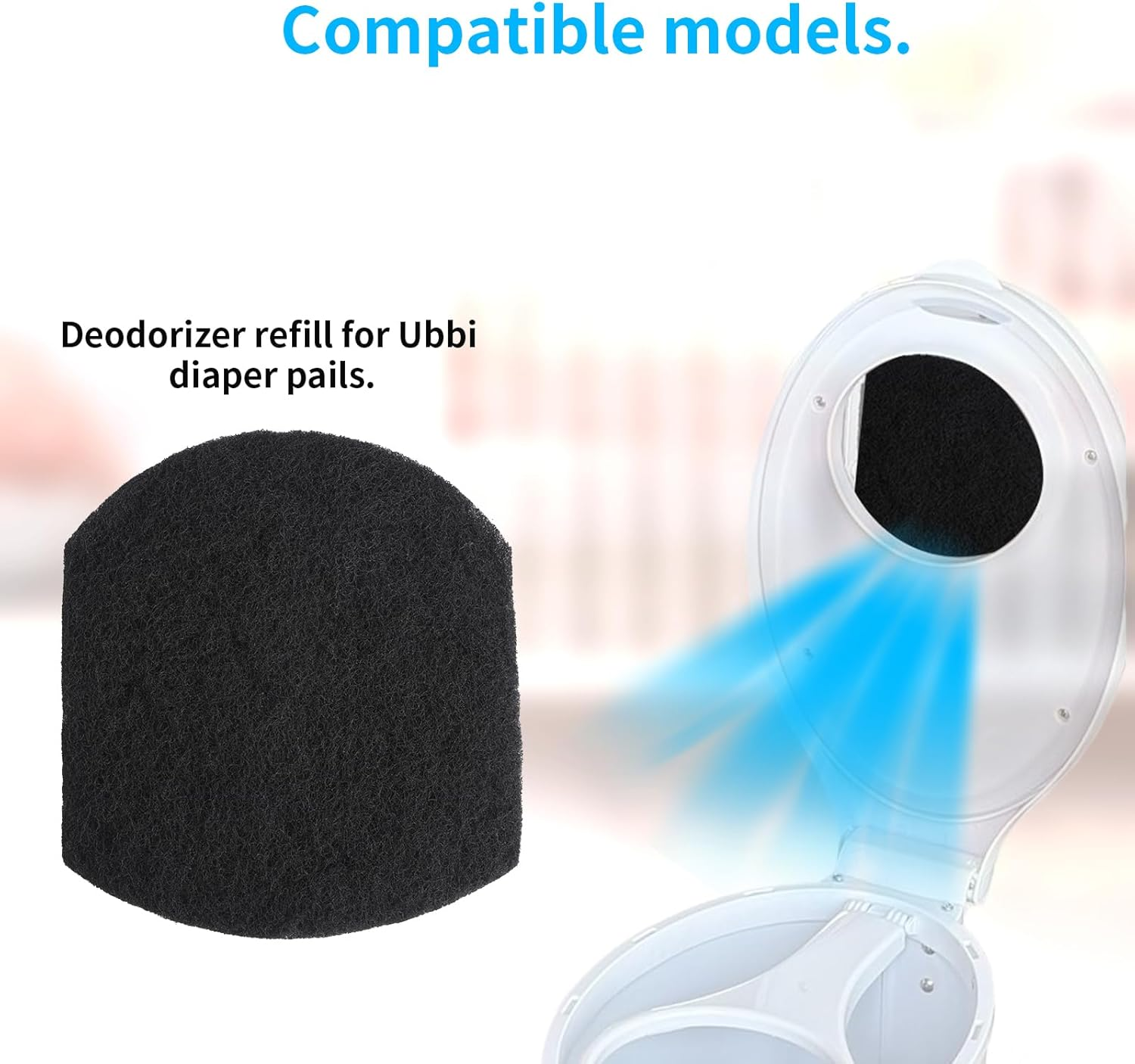 8Pcs Diaper Pail Deodorizers, Activated Charcoal Smell Eliminators Carbon Filters Refills Compatible with Ubbi Diaper Pail to Keep Home Fresh Air image number 4