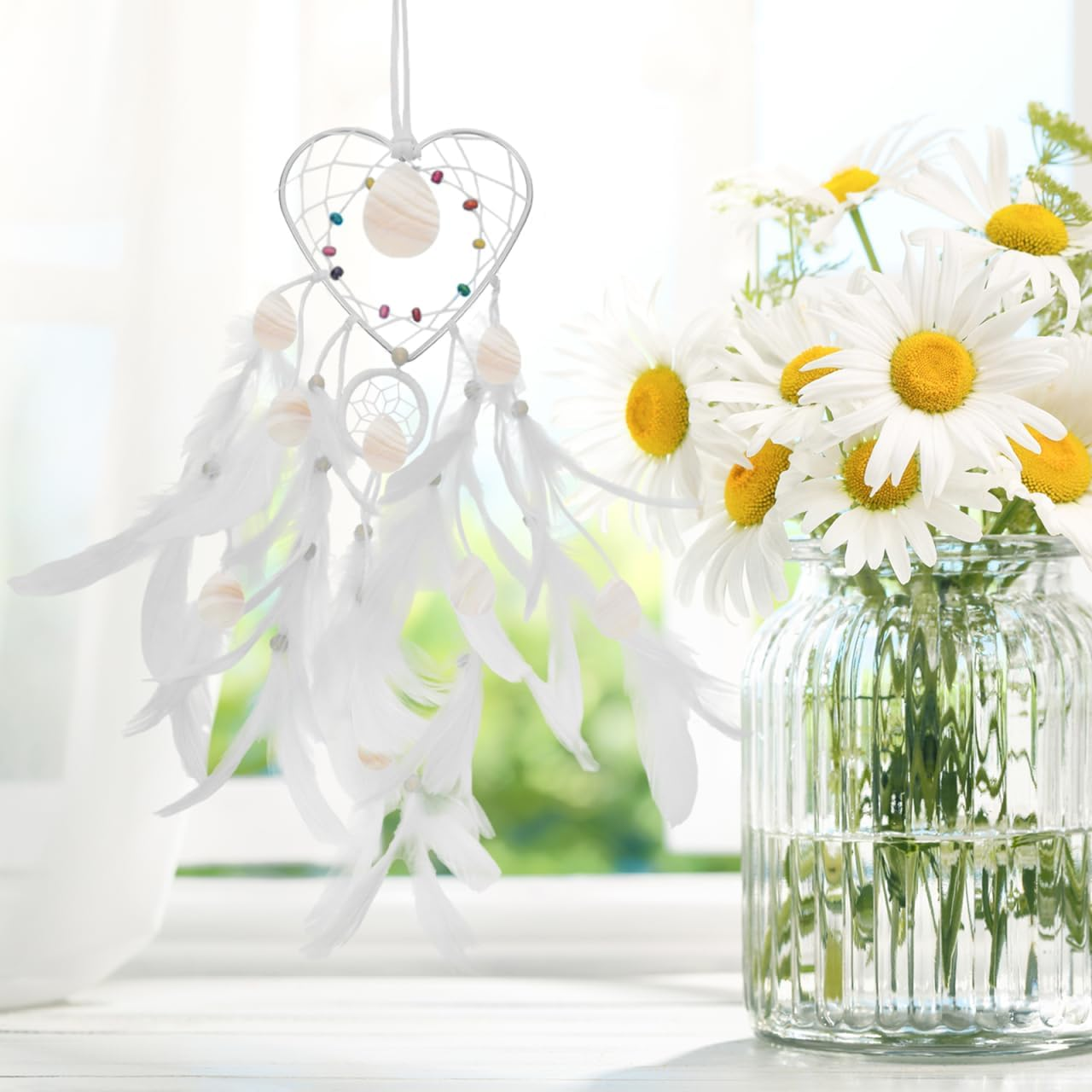 COHEALI 10Cm Dreamcatcher Iron Circle Hoop - Heart Shaped Metal Ring for DIY Crafts Macrame Projects and Home Decor Hanging image number 1