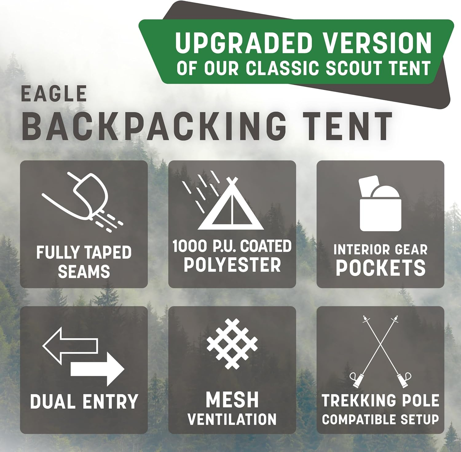 Stansport Scout 2 Person Backpack and Camping Tent image number 6