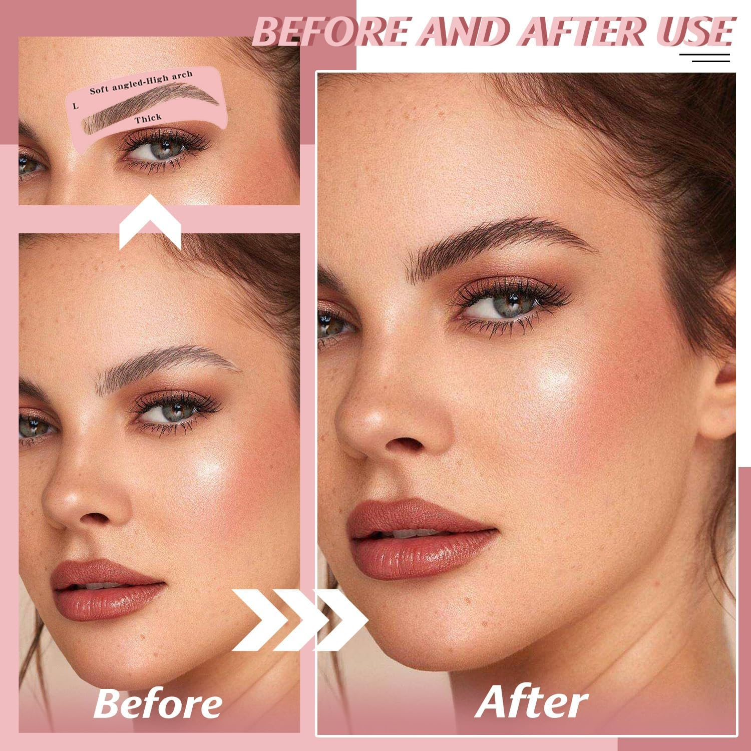 TORMEN 48 PCS Eyebrow Stencil Kit for Women 24 Styles Brow Stencil Toolbrow Shaping Templates with Strap Makeup Skin-Friendly Shaper Beginners Pros image number 4