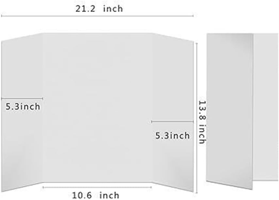 Tri-Fold Presentation Boards, 4Pcs Trifold Poster Board with Tape, White Corrugated Display Board, Science Fair Board Tri Fold, White Corrugated Project Boards for Science Fairs, 21.5X14 Inches image number 5
