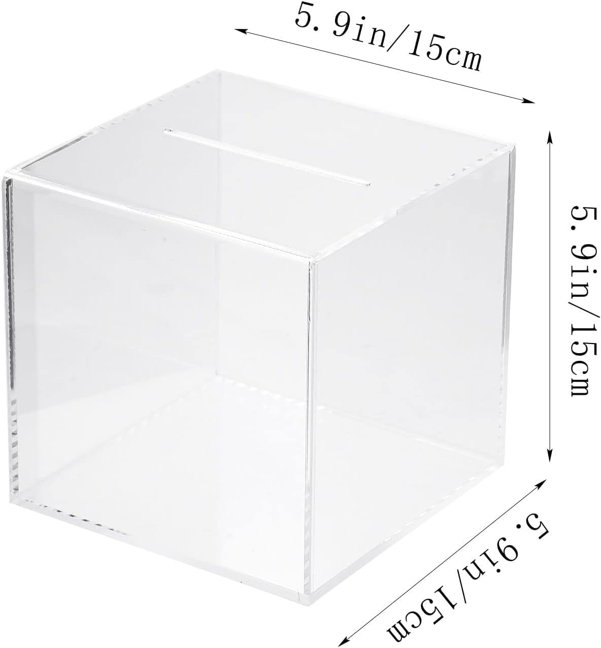 Clear Piggy Bank, Acrylic Money Bank Transparent Coins Saving Pot Cash Container Box Coin Jar Money Saving Box for Adults Kids Birthday Gifts (15X15Cm) image number 1