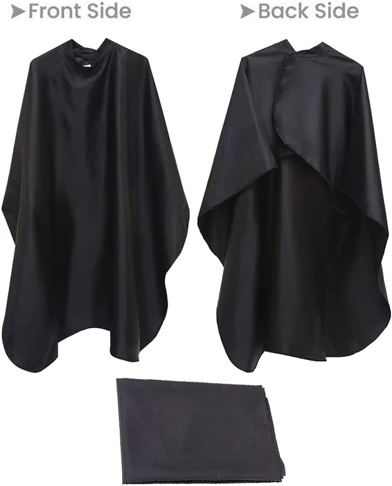 Haircut Hairdressing Capes, Barber Cape, Hairdressing Salon Capes, Hairdressing Cape Set, Adjustable Buckle Design for Haircut, Hairdressing, Shops and Beauty Salons, Family, Black, One Size image number 2