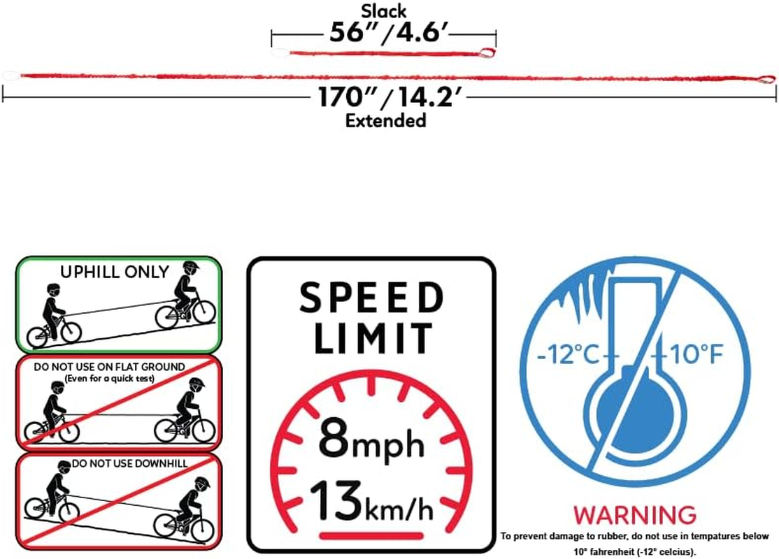 Towwhee - the Original Bike Bungee Tow Rope for Kids | MTB & Cycling Stretch Pull Strap for Riding Further with Your Child | (Kids Original Purple Connect Strap) - Made in the USA image number 3