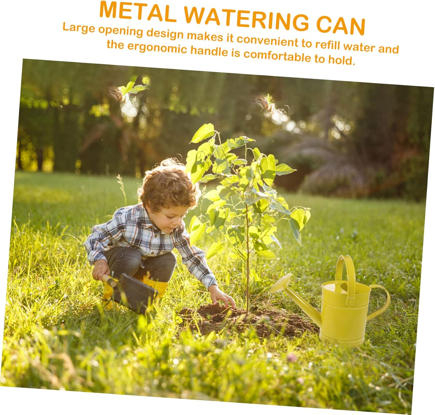 Garden Sprinkler Can Spout Watering Can for Gardening 1.5L Iron Watering Pot with Long Spout and Spill-Free Design for Flowers Grass Indoor Outdoor Use image number 4