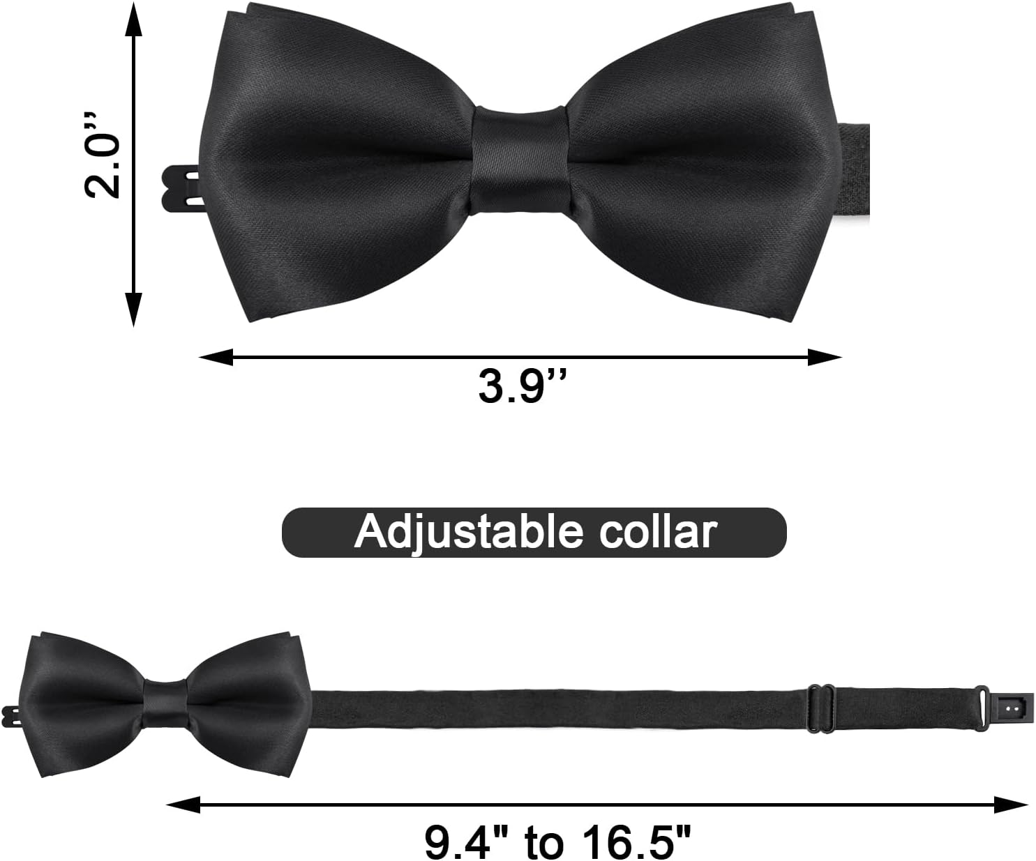 Adjustable Kids Bow Tie Pre-Tied Bowtie Classic Solid Color Children Bow Tie Neck Bowtie for Kids Wedding Party Photo - White image number 4