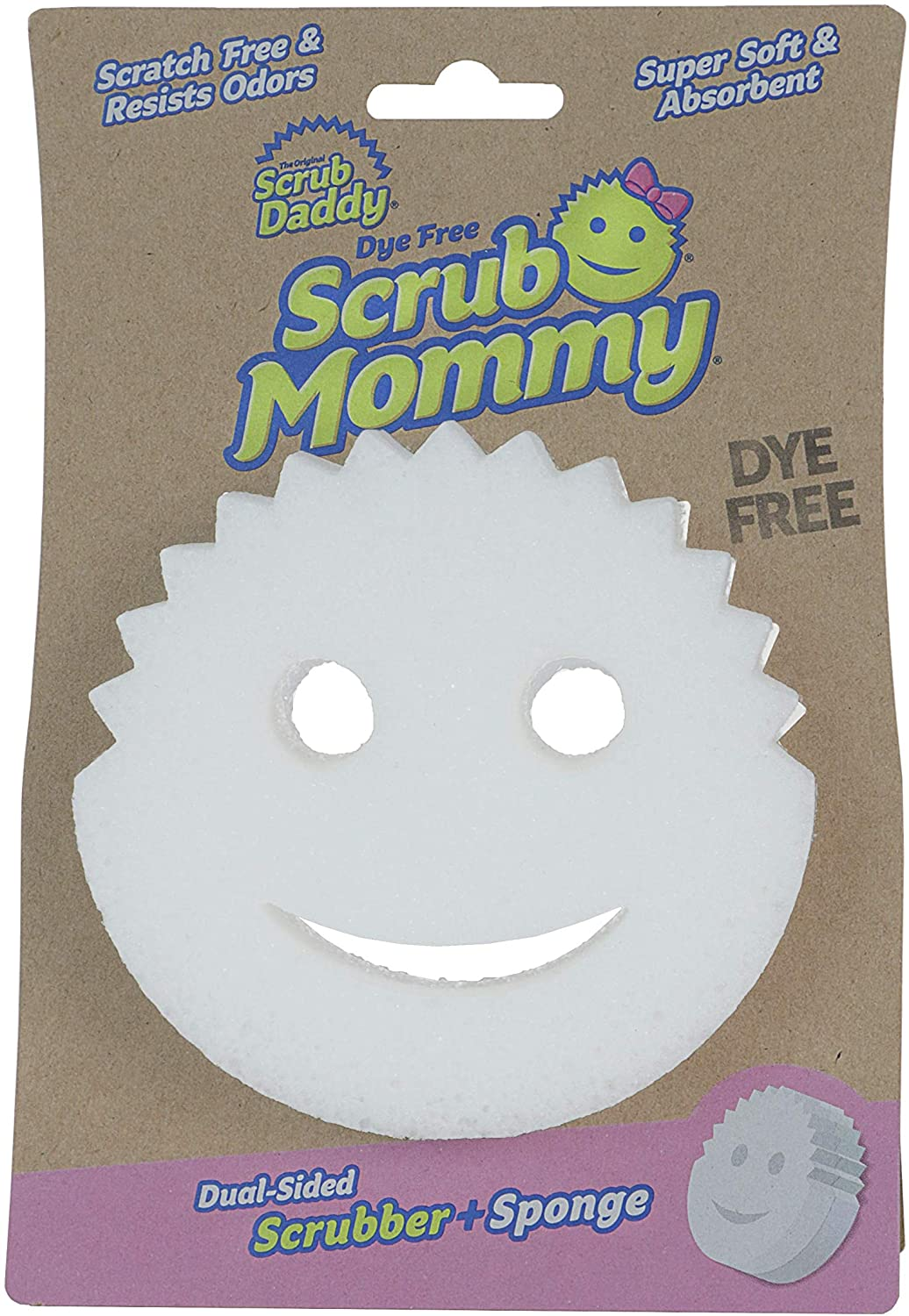 Scrub Daddy Dye Free Scrub Mommy Dual-Sided Scrubber and Sponge