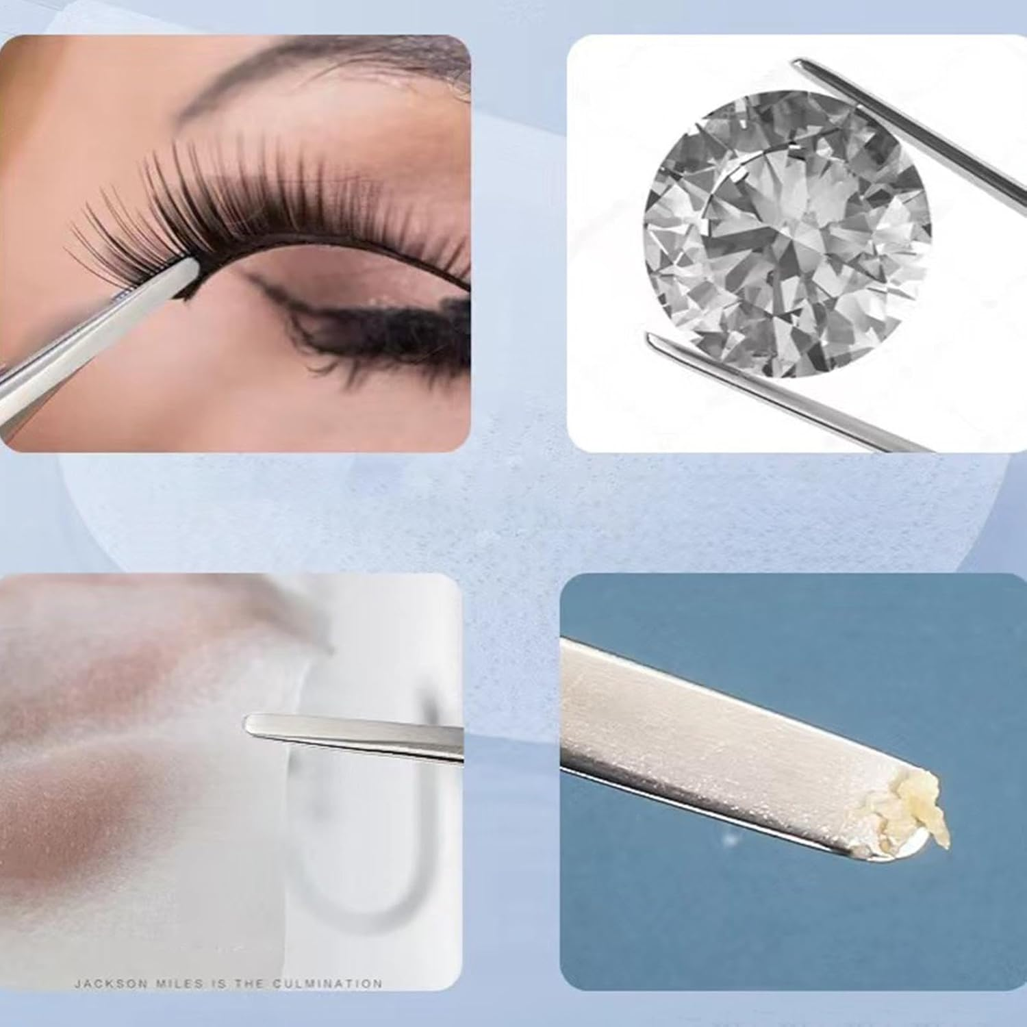 Lash Tweezers for Eyelash Extensions,Precision Eyelash Curlers Stainless Steel Lash Applicator | Professional Beauty Tools Cluster Remover Clip for Soldering - Purple image number 4