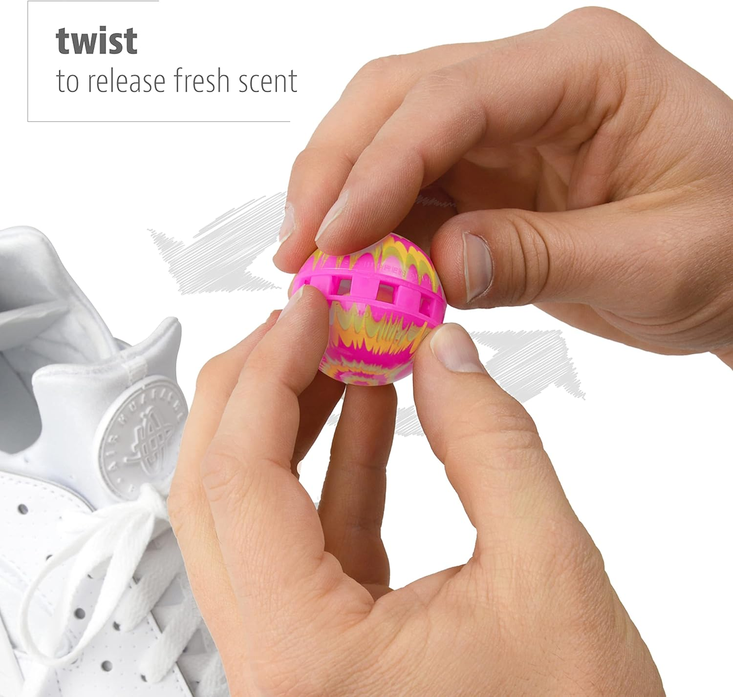 Sof Sole Unisex Adult Shoe Deodorizers Sofsole Sneaker Balls 2-Pack Yellow, Happy Feet image number 1