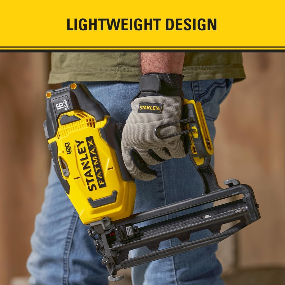 STANLEY FATMAX V20 | 18V 16‑Gauge Finish Nailer - Tool‑Free Depth Adjust for DIY Trim & Moulding, Nailer Only image number 6