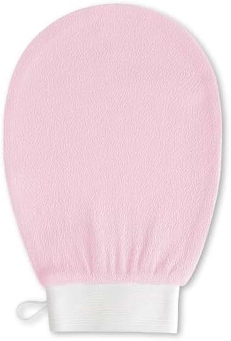 Exfoliating Glove (Pink),Powerful Exfoliating Bath Gloves with 100% Synthetic Silk Frosted Back Rubbing image number 1