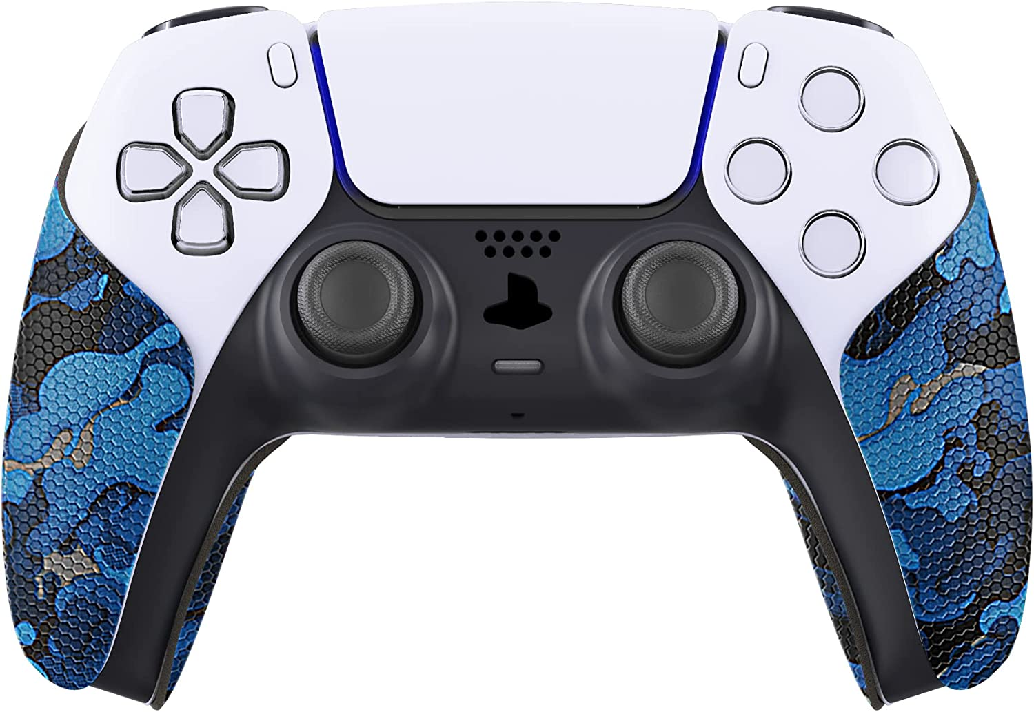 Playvitalanti-Skid Sweat-Absorbent Controller Grip for Ps5 Controller, Professional Textured Soft Rubber Pads Handle Grips for Ps5 Controller - Black Green Camouflage