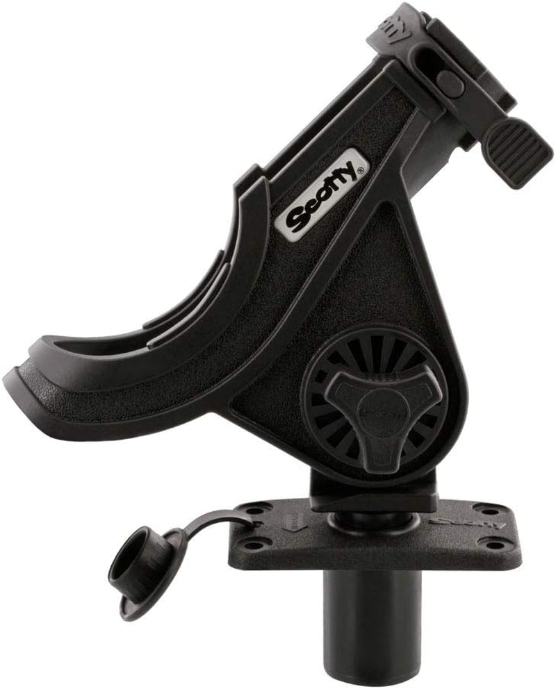 Scotty Baitcaster/Spinning Rod Holder Black with 244 Flush Deck Mount, Small (0281-BK) image number 2