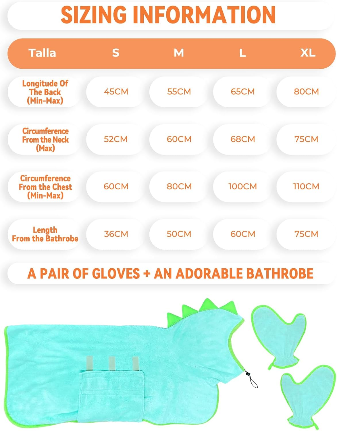 Bibykivn Bathrobe for Dogs, Microfibre Dog Bathrobe, Adjustable Collar with Velcro Closure, Quick Drying, Bath Towel for Large, Medium, Small Dogs/Cats (Blue, L) image number 3