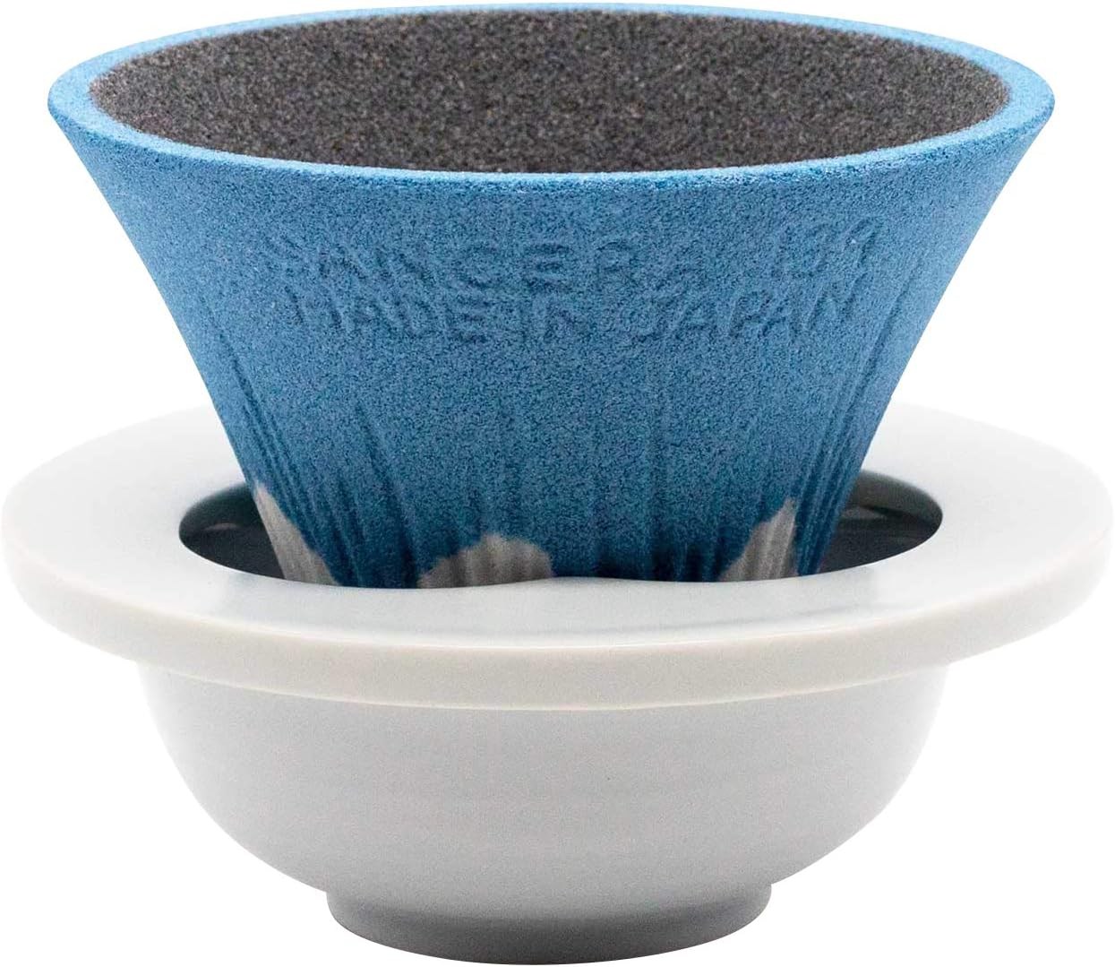 Kofil 1390400201 Standard Ceramic Coffee Filter Dripper with Dedicated Base, Blue
