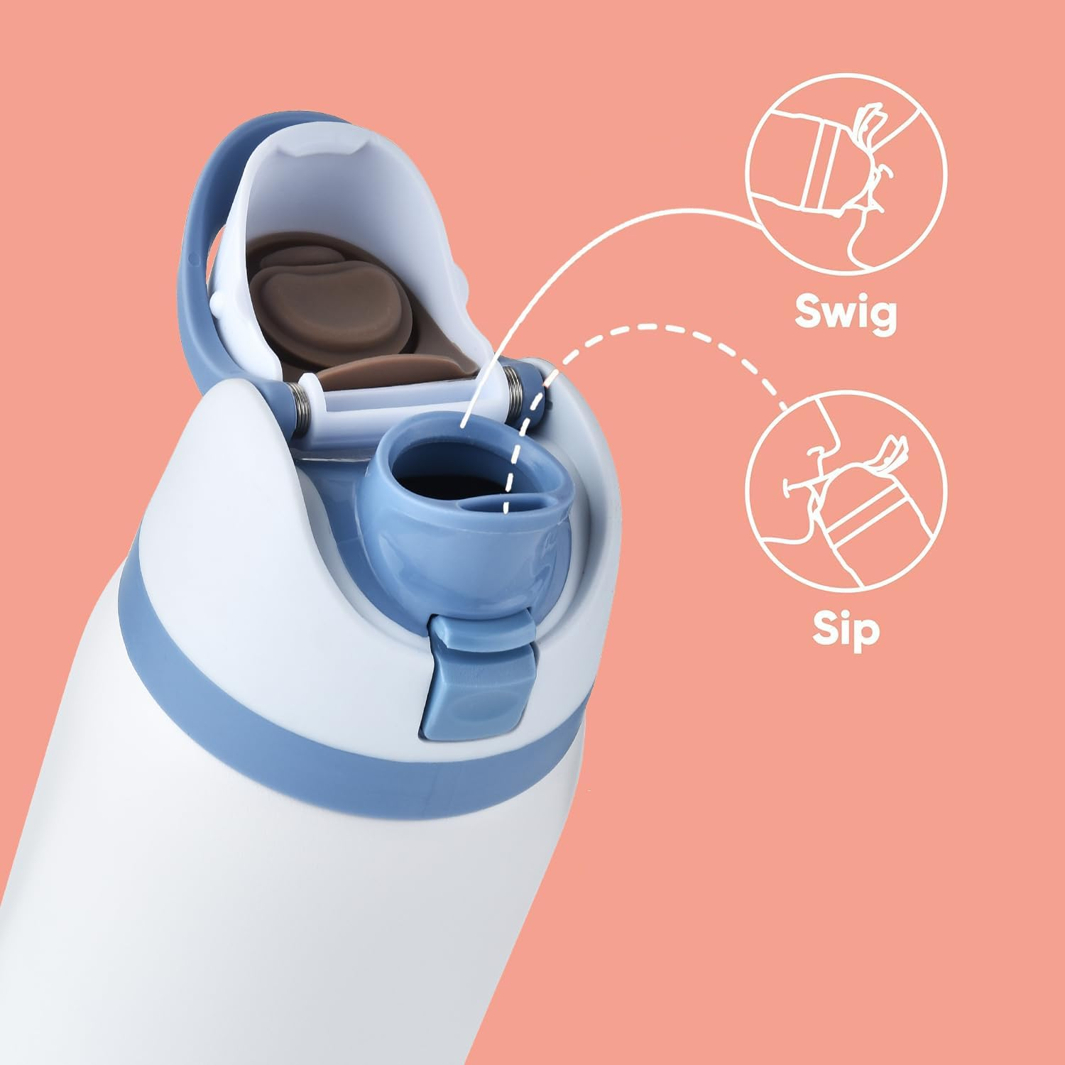 Insulated Stainless Steel Water Bottle with Straw for Sports, Travel, and School Bpa-Free Sports Water Bottle, 32 Oz image number 4