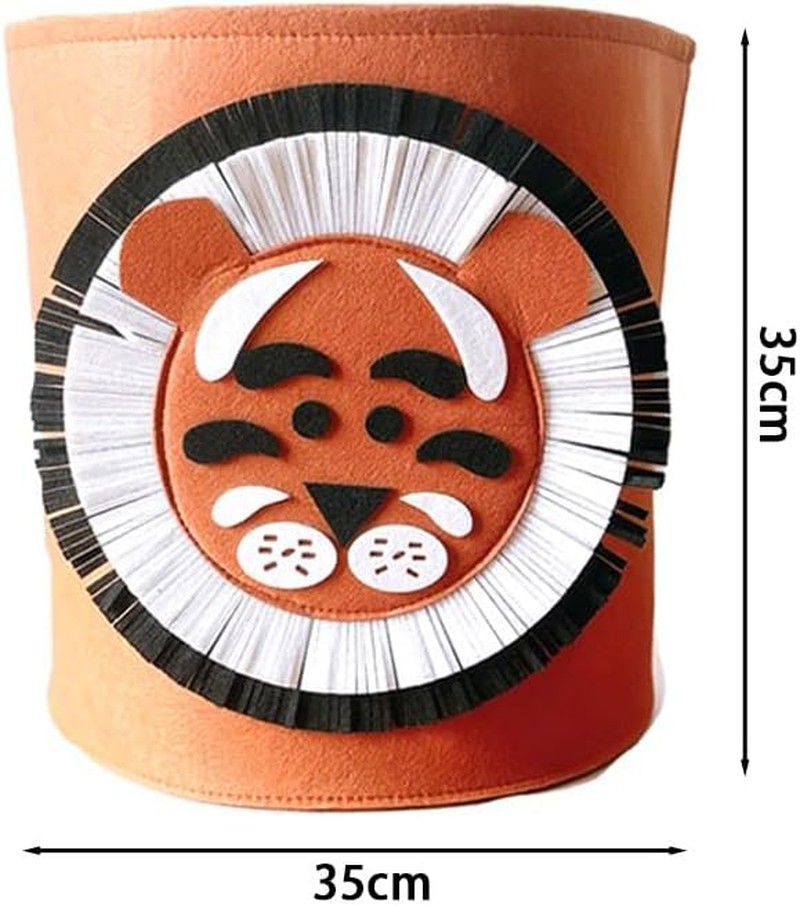 3Pcs Toy Storage Bucket, 43L Foldable Felt Laundry, Plush Toy Storage Bucket, Dirty Clothes Pet Dog Supplies Barrel, Decorative round Miscellaneous Organize Bin for Office, Bedroom,Closet image number 5