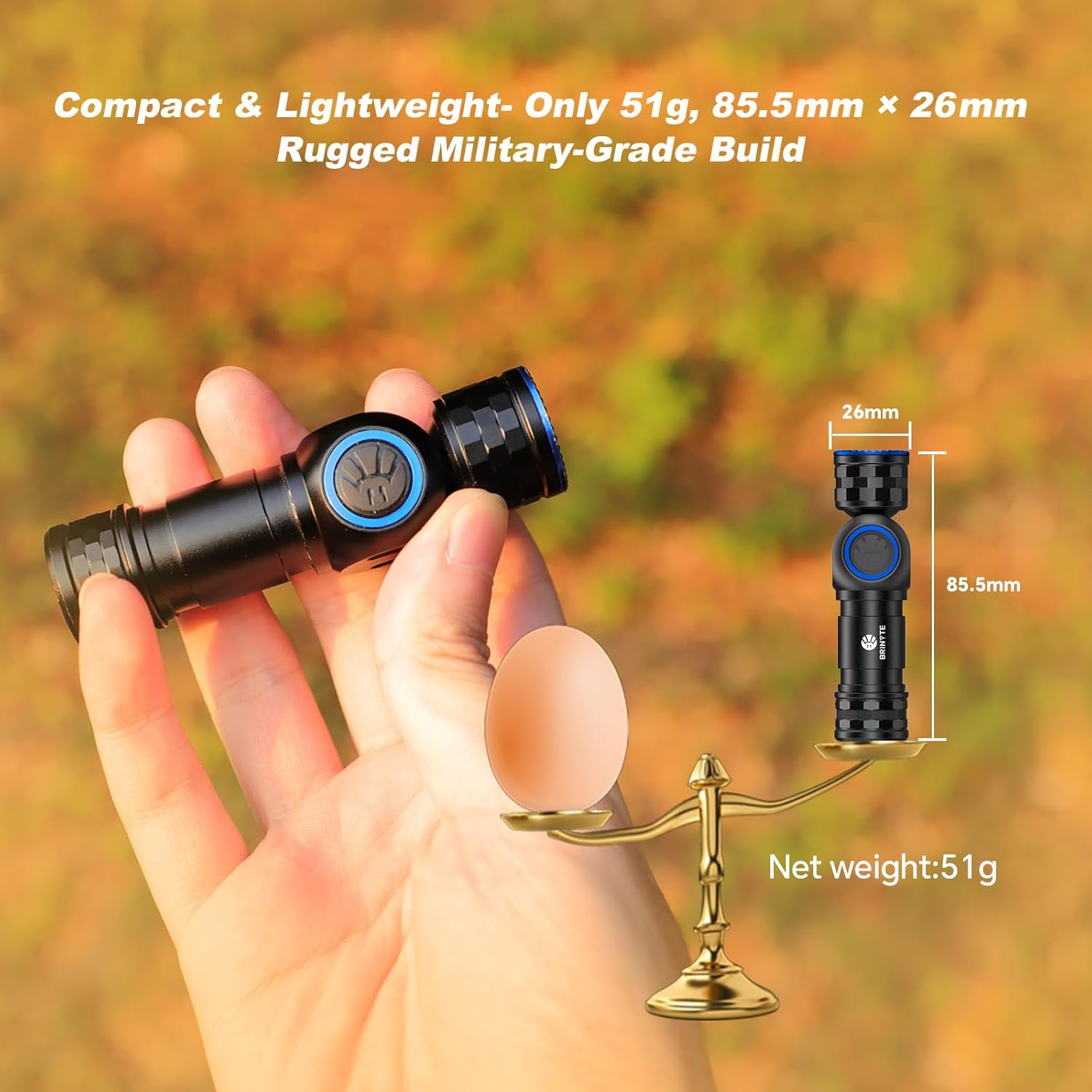 Brinyte HL16 Rechargeable Headlamp Flashlight, 0-90&deg; Adjustable LED Work Light with Magnetic Base Hands-Free Head Torch for Repair, Inspection, Emergency, Camping image number 1