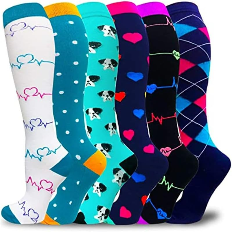 ZANZER Compression Socks for Women & Men Circulation(6 Pairs)-Graduated Supports Socks for Running, Athletic Sports