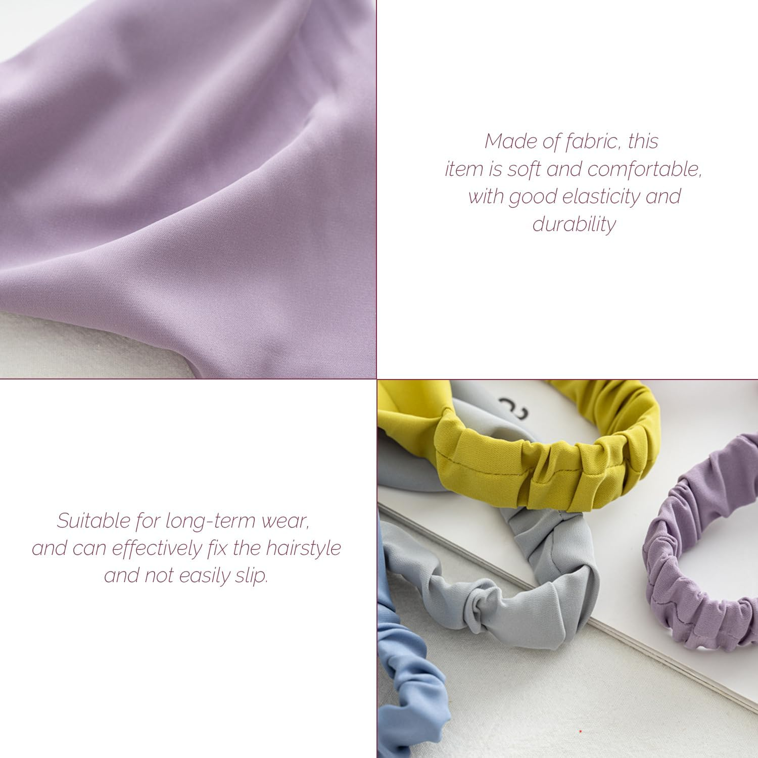 8 Plain Triangular Hair Bands, Stretch Headscarves, Bohemian Chiffon Hair Accessories, Women and Girls Hair Bands, Suitable for Yoga, Parties and Daily Styling. image number 5