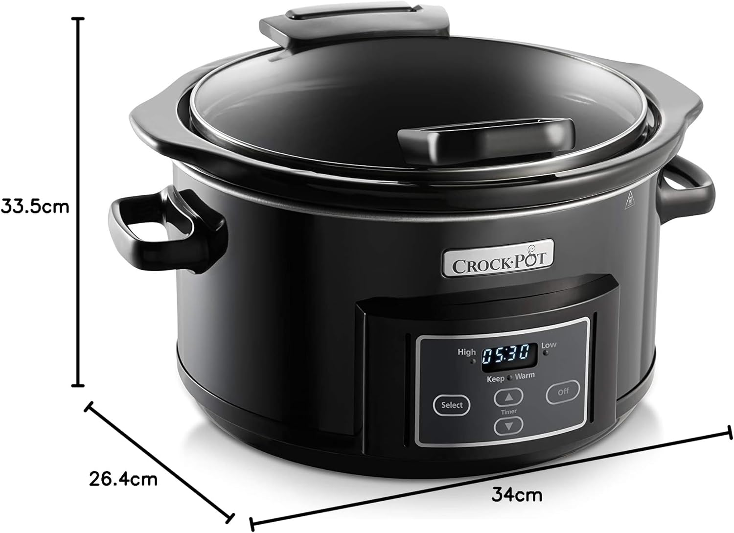 Crock-Pot Digital Slow Cooker with Hinged Lid, Programmable Display, 4.7L (4 People), Keep Warm Function, Dark Stainless Steel, CHP550 image number 2