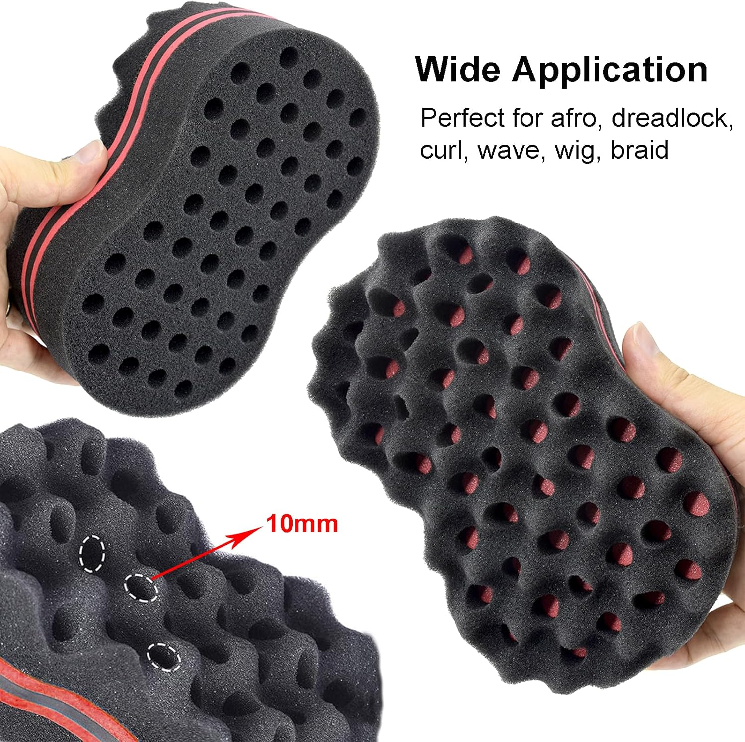 ARJDXDP 3 Pcs Hair Sponge Brush for Twists, Barbers Styling Tool Wave Twist Sponge Brush, Double Side Two in One Magic Curls Brushes for Hair Afro Braid Style Curls - Barber and Home image number 5