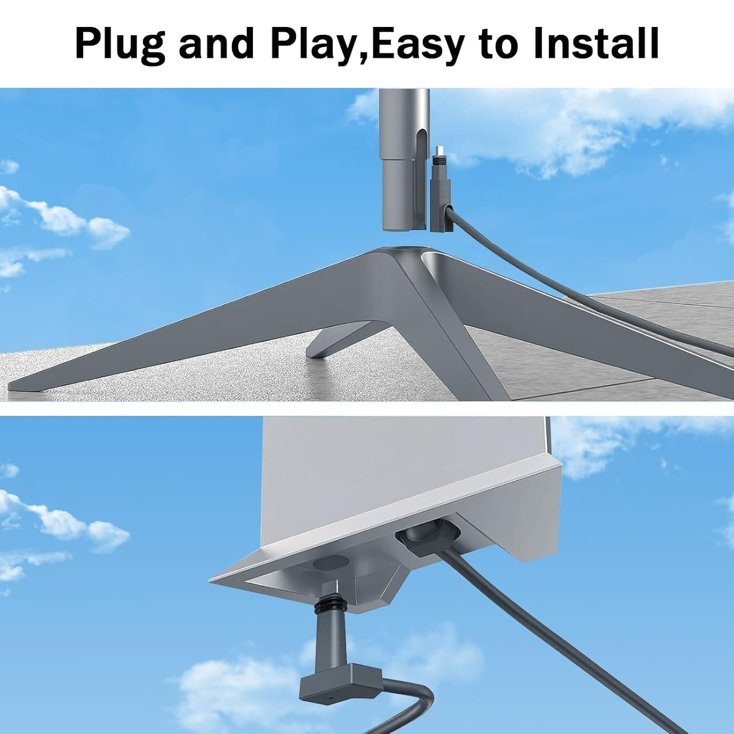 Starlink Cable 32.8FT for Starlink Actuated Gen 2, Replacement Standard Extension Kit, Waterproof V2 Cable with End Caps Gray (32.8FT/10M) image number 5