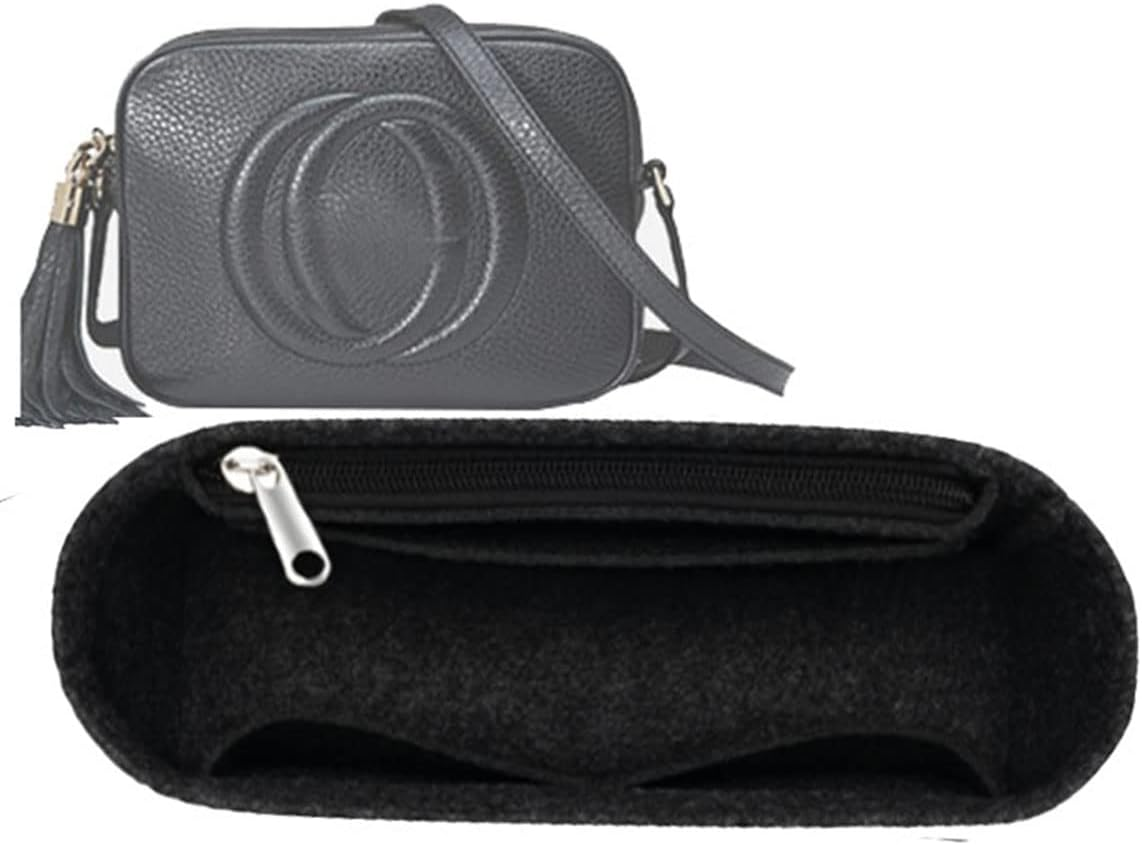 Lckaey Felt Purse Organizer for Disco Square Fringe Camera Bag Organize Organizer Liner Bag2027Khaki 19 * 6 * 12Cm