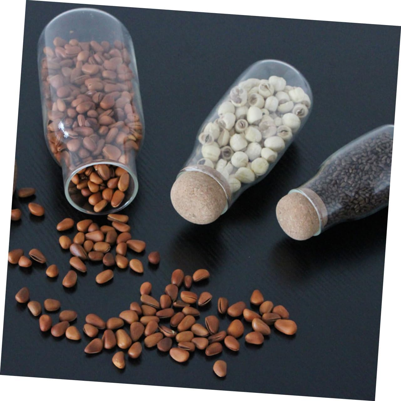 UTHCLO 2Pcs Kitchen Storage Jars High Borosilicate Containers Heat Resistant Sealed Canisters for Food Beans Cookies Tea for Home Organization image number 3