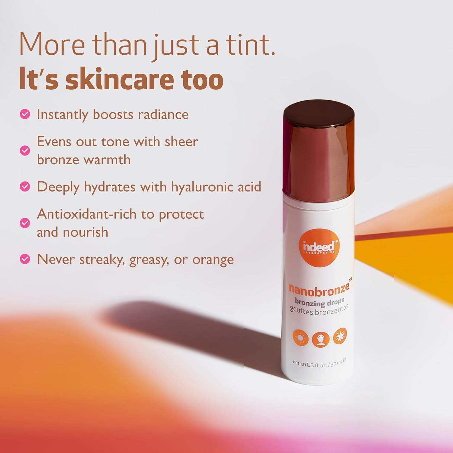 Indeed Labs Nanobronze Drops - Get a Sun-Kissed Glow without the Sun! Bronzing Drops with Hyaluronic Acid Instantly Bronze, Blur, and Hydrate Skin. 30Ml image number 6