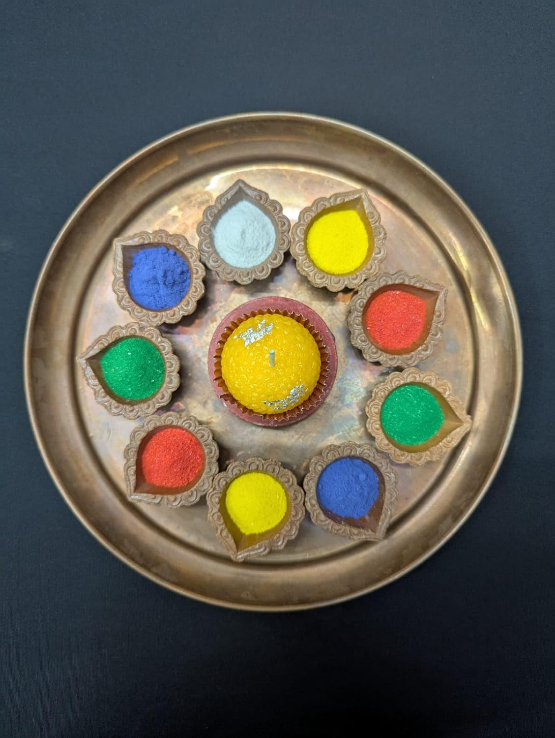 Decorative Laddoo Candles, Traditional Indian Style, Yellow, Set of 4 image number 6