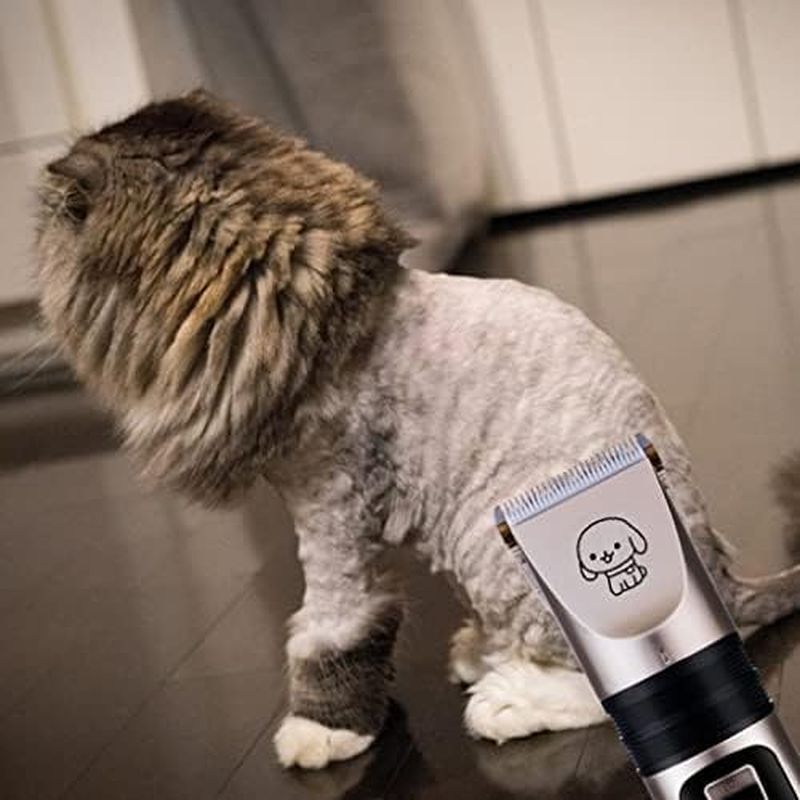 Retoo Dog Clipper for Dogs and Cats with 4 Attachments Cordless Comb, Scissors, File, Pet Hair Trimmer, Dog Trimmer, Rechargeable Pet Hair Trimmer, Dog Grooming Clippers, Gold image number 6