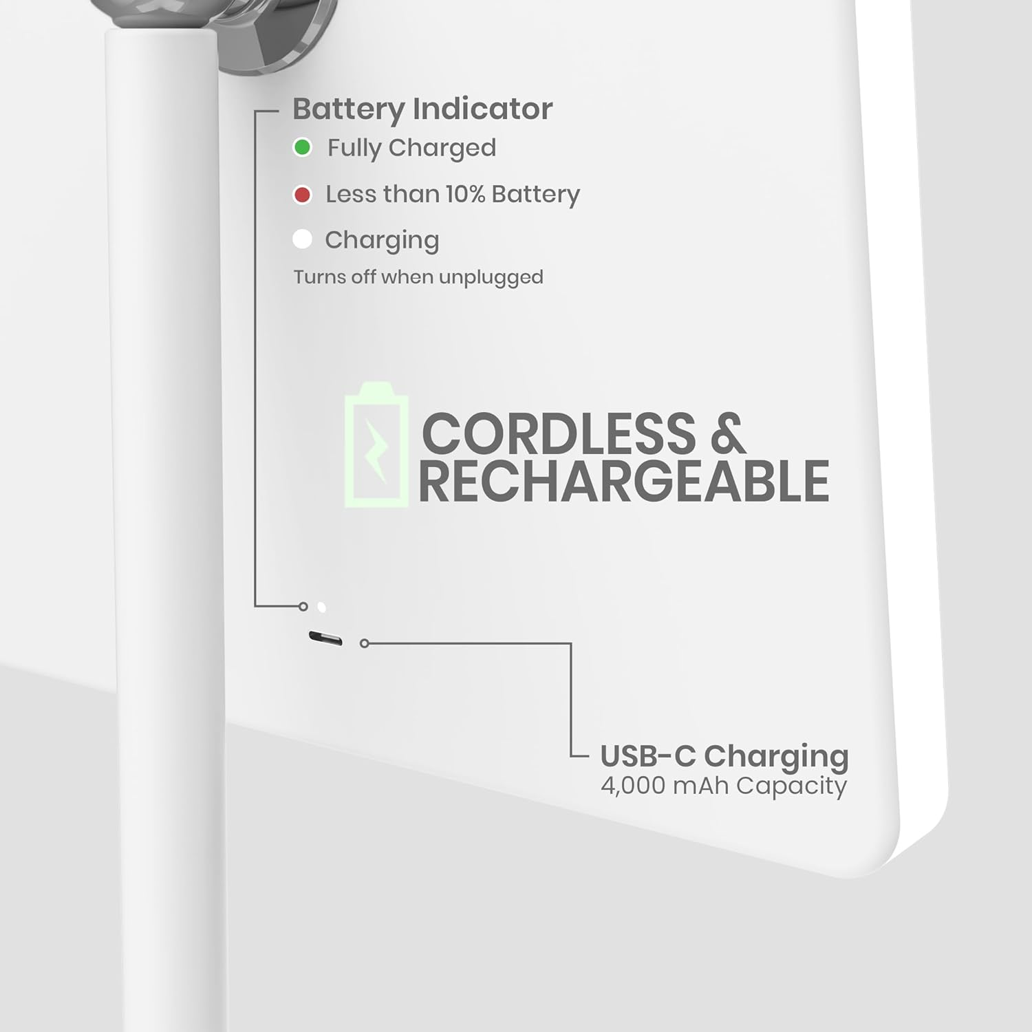LUNA London ORBIT LED Vanity Mirror with Lights, 7X/1X Magnification, Dimmable & USB-C Rechargeable Tabletop Mirror - Alpine White image number 1