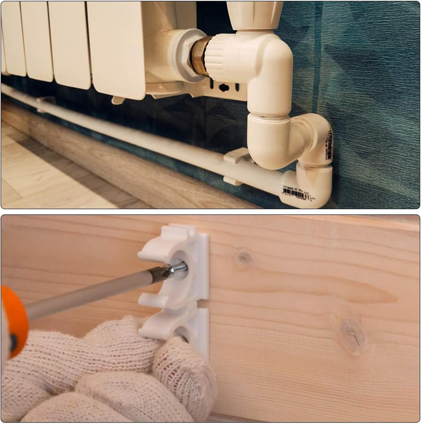 20PCS 20Mm PVC Pipe Clips - Heavy Duty Hose Clamps for Plumbing, PEX Tubing, Central Heating & Garden Irrigation, Secure Pipe Hanger Brackets image number 4