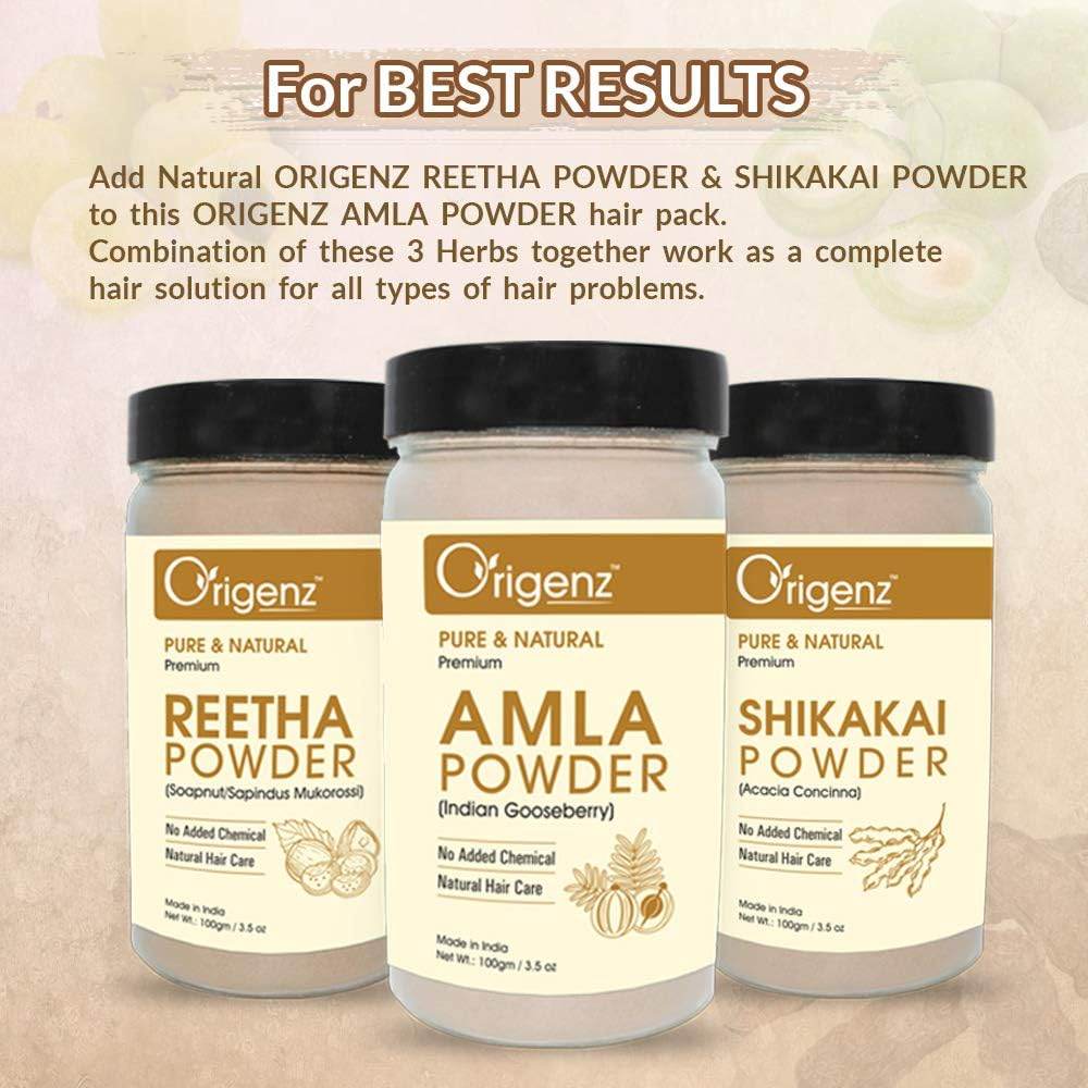 Origenz Premium Amla Powder for Healthy Hair 100Gm (Indian Gooseberry Powder) - Rich in Vitamin C (Pack of 1) image number 5