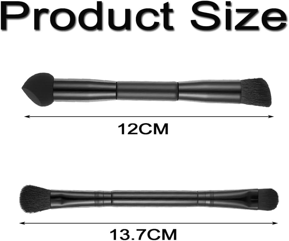 Lymizhuo 2Pcs Dual Ended Hairline Brushes &ndash; Soft Bristles & Sponge Tip for Seamless Hair Root Concealer, Boldify Hairline Powder, Contour & Touch up &ndash; Travel-Friendly Makeup Brushes Set image number 4