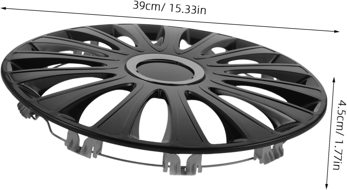 GETAJGHSD 14 Inch Universal Car Wheel Hub Caps Full Black Steel Rim Covers Truck Tire Decorative Hubcaps Replacement Accessories for Vehicles image number 2