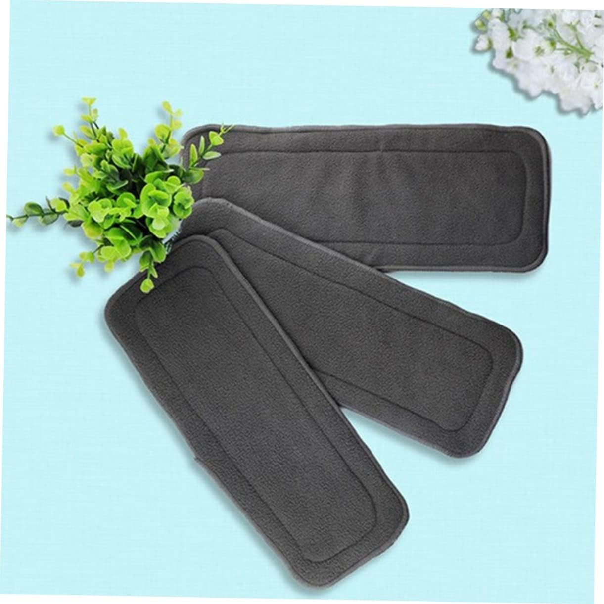 2Pcs Boy Girl Cloth Diaper Inserts Bamboo Charcoal Fiber Washable Super Absorbent for Reusable Diapers image number 4
