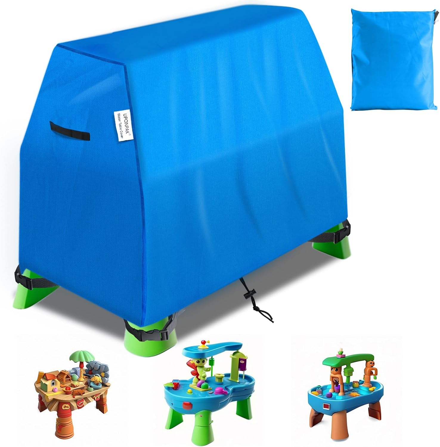 Kids Water Table Cover, Sand Table Toys Covers, Waterproof, Outdoor Kids&lsquo; Play Table Cover, Fit Step2 Rain Showers Splash Pond Water Table, Blue image number 2