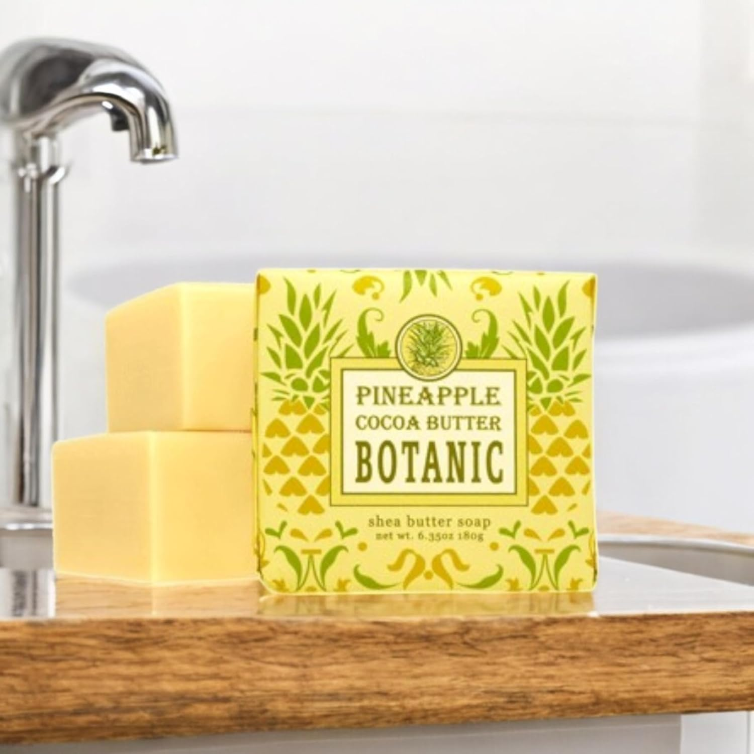 Greenwich Bay Mini Botanical Soap Bars 12 Pack &ndash; 1.9 Oz Each &ndash; Scented Guest Soaps for Airbnb, Spa, Hotel, Salon, or Bath &ndash; Individually Wrapped Elegant Travel Size Bars Pineapple image number 1