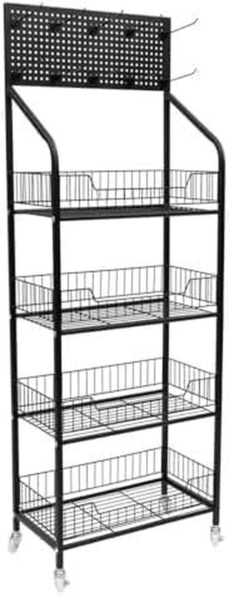 Snack Storage Rack Storage Baskets， Metal Wire Storage Shelf Display Rack image number 4