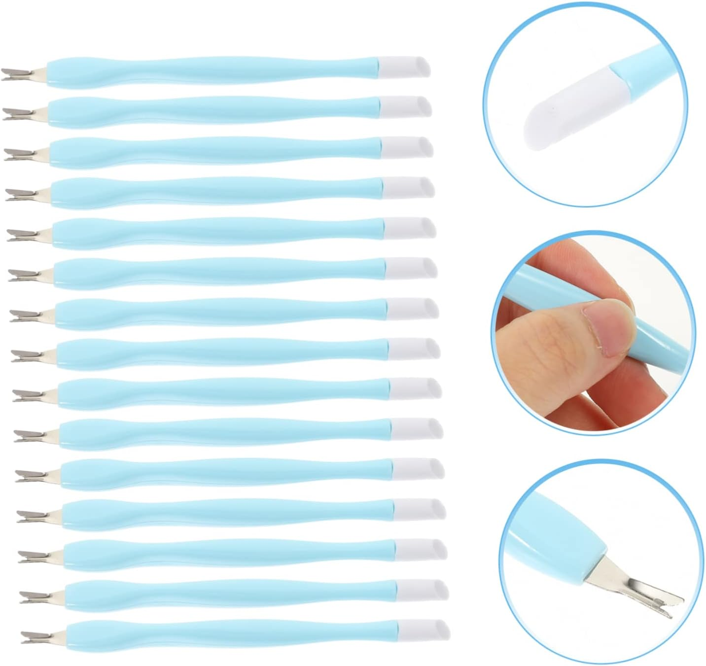 CANIGHT 15Pcs Dead Skin Forks Professional Nail Art Manicure Tools Durable Silicone Easy Dead Skin Removal for Home Salon Use image number 1