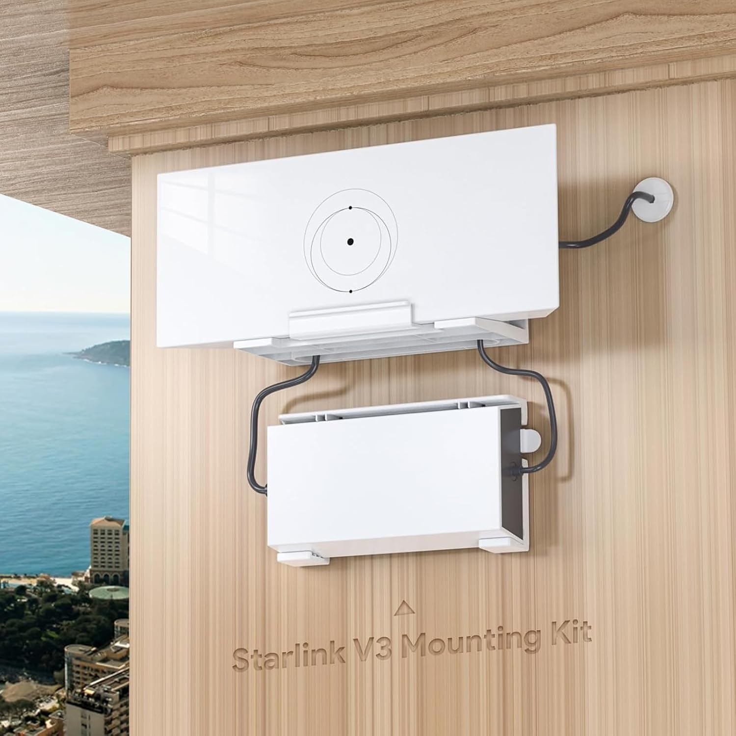 Starlink Gen 3 Mount, Starlink V3 Router Wall Mount All in One Starlink V3 Router and Starlink Gen 3 Power Supply Mounting Kit for Starlink V3 & Gen3 Standard Router image number 1