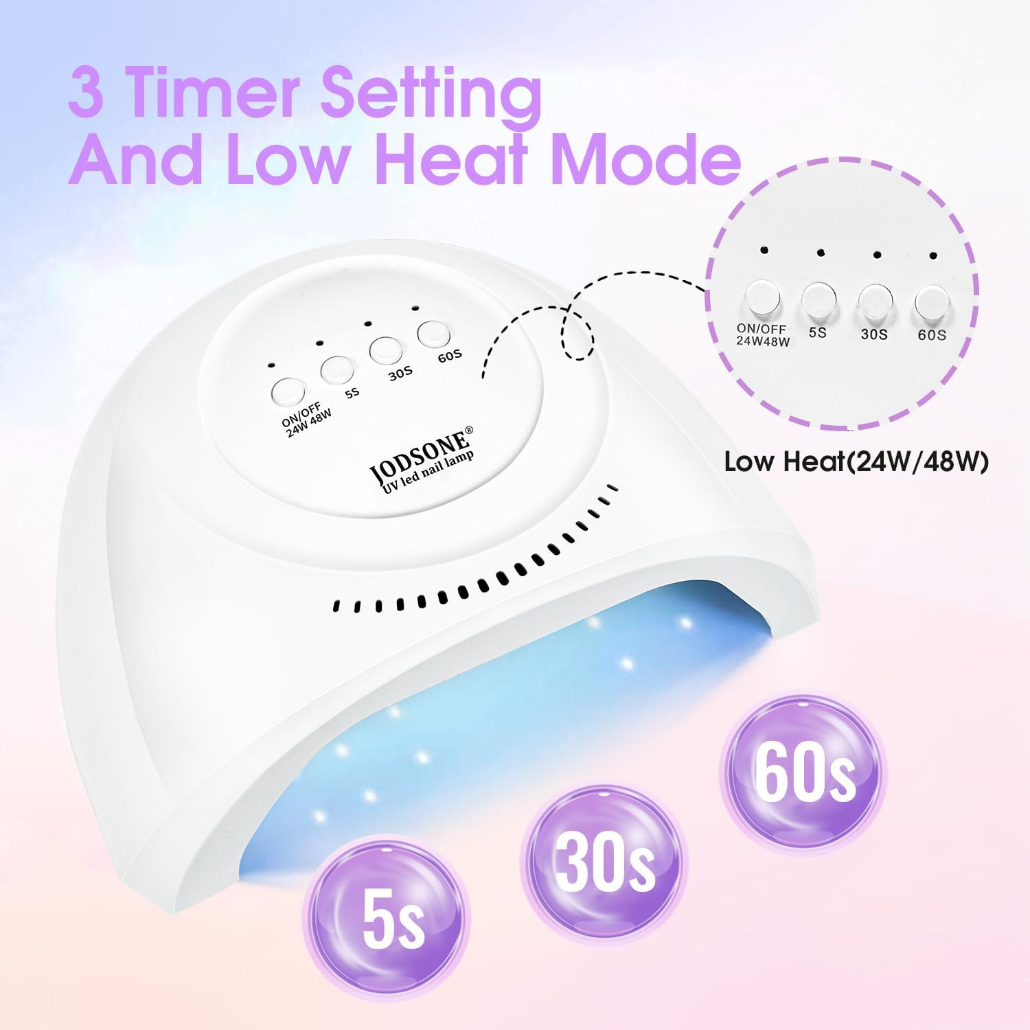 JODSONE UV LED Nail Lamp with 30 Light Beads Nail Dryer for Gel Polish, Automatic Sensor 3 Timers Led Nail Light for Gel Nails image number 1