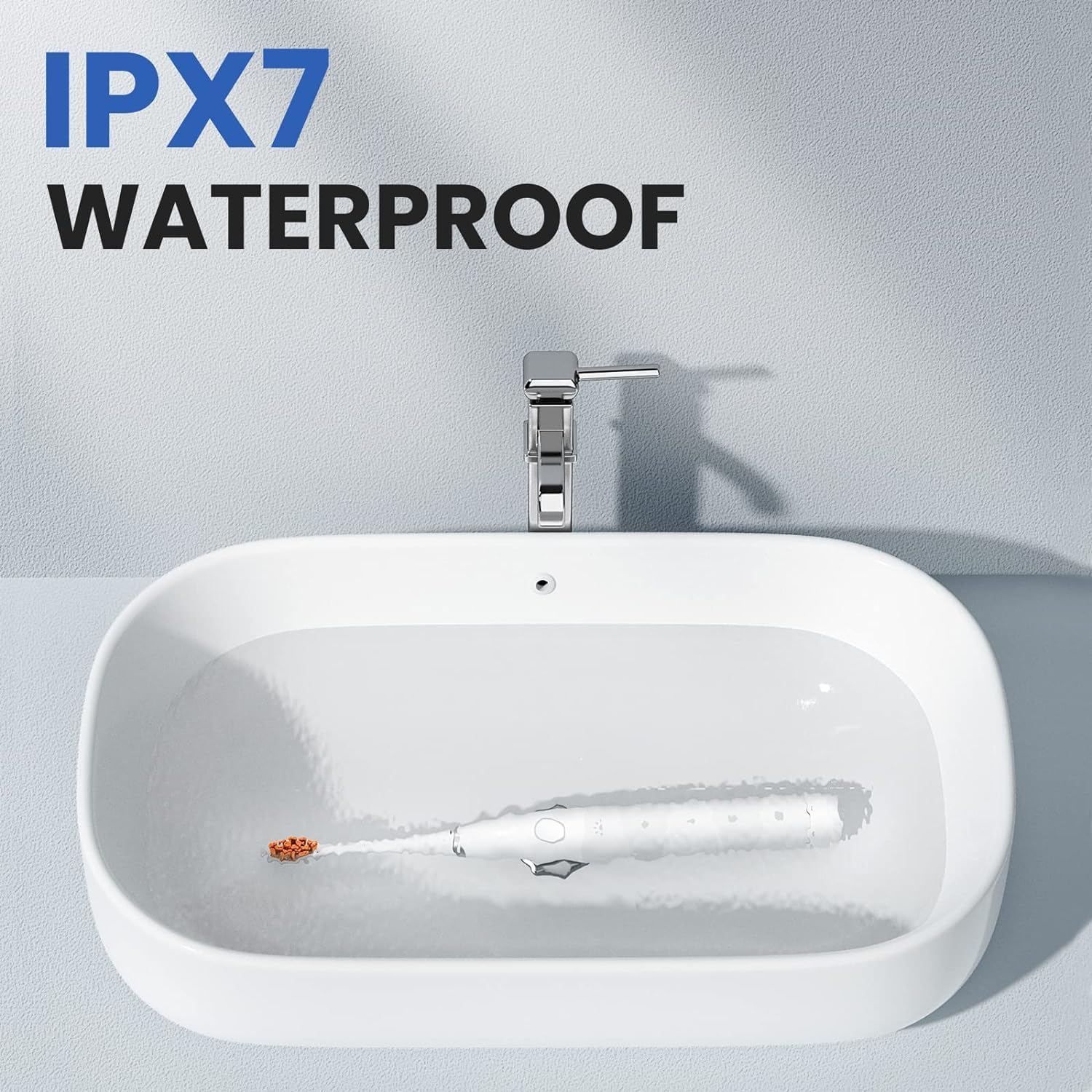 Oclean Flow Sonic Electric Toothbrush &ndash; 180-Day Battery, 5 Modes, Dupont Brush Head, Timer, IPX7 Waterproof &ndash; Oral Hygiene - White - Find Pink And Blue image number 6