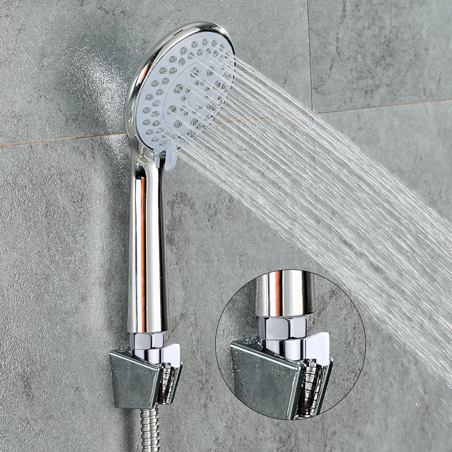 Shower Shut off Valve Shower Head Flow Restrictor Shower Flow Control Valve Brass Shut off Valve for Handheld Shower, Chrome image number 4