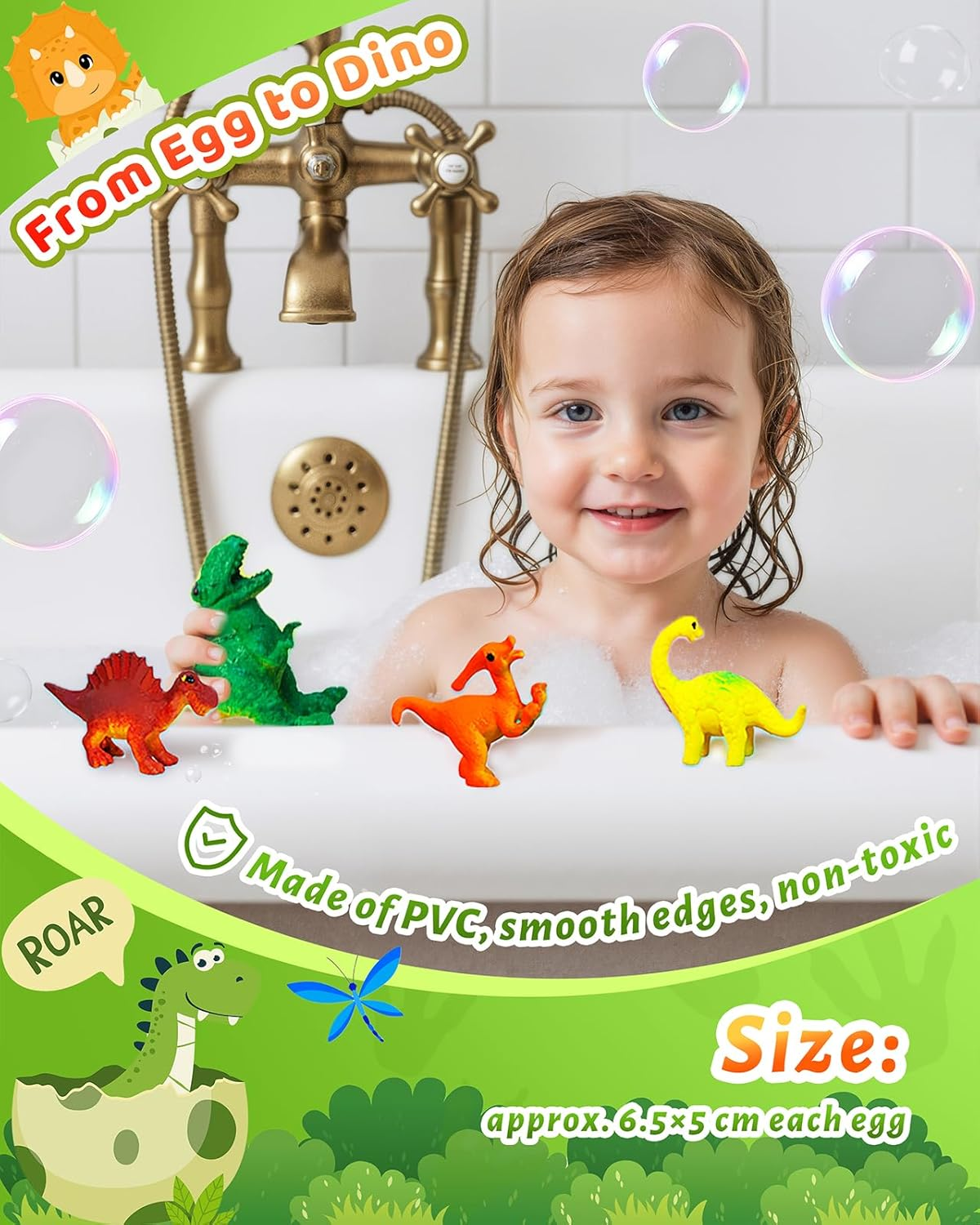 Dinosaur Hatching Eggs for Kids - 6Pack Dinosaur & Egg Unicorn Rainbow Toys Grow in Water for 3-8 Boys Girls, Halloween Easter Christmas Gifts, Birthday Ideas and Party Favors for 3+ Year Old image number 1