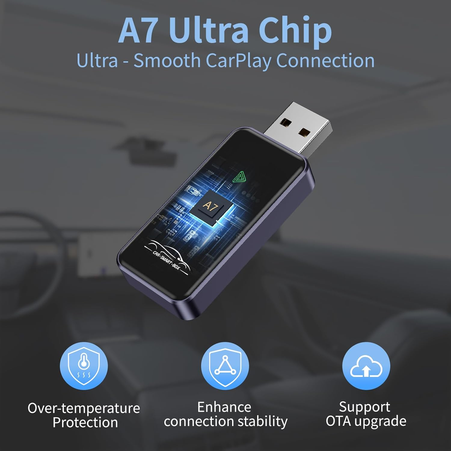 Kinsdan Wireless Carplay Adapter for Iphone Only, Convert Wired to Wireless Carplay, Plug & Play, No Latency, Fit for 2015+ Vehicles & Ios 10+ image number 5