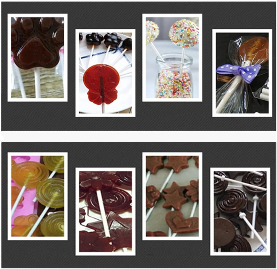 200 Pieces Cake Pop Sticks Lollipop Paper Sticks,Cake Pop Stick,Paper Sticks for Chocolate,For Funny Lollipop Making,Cookies,Dessert (White,6 Inch,4 Inch) image number 5