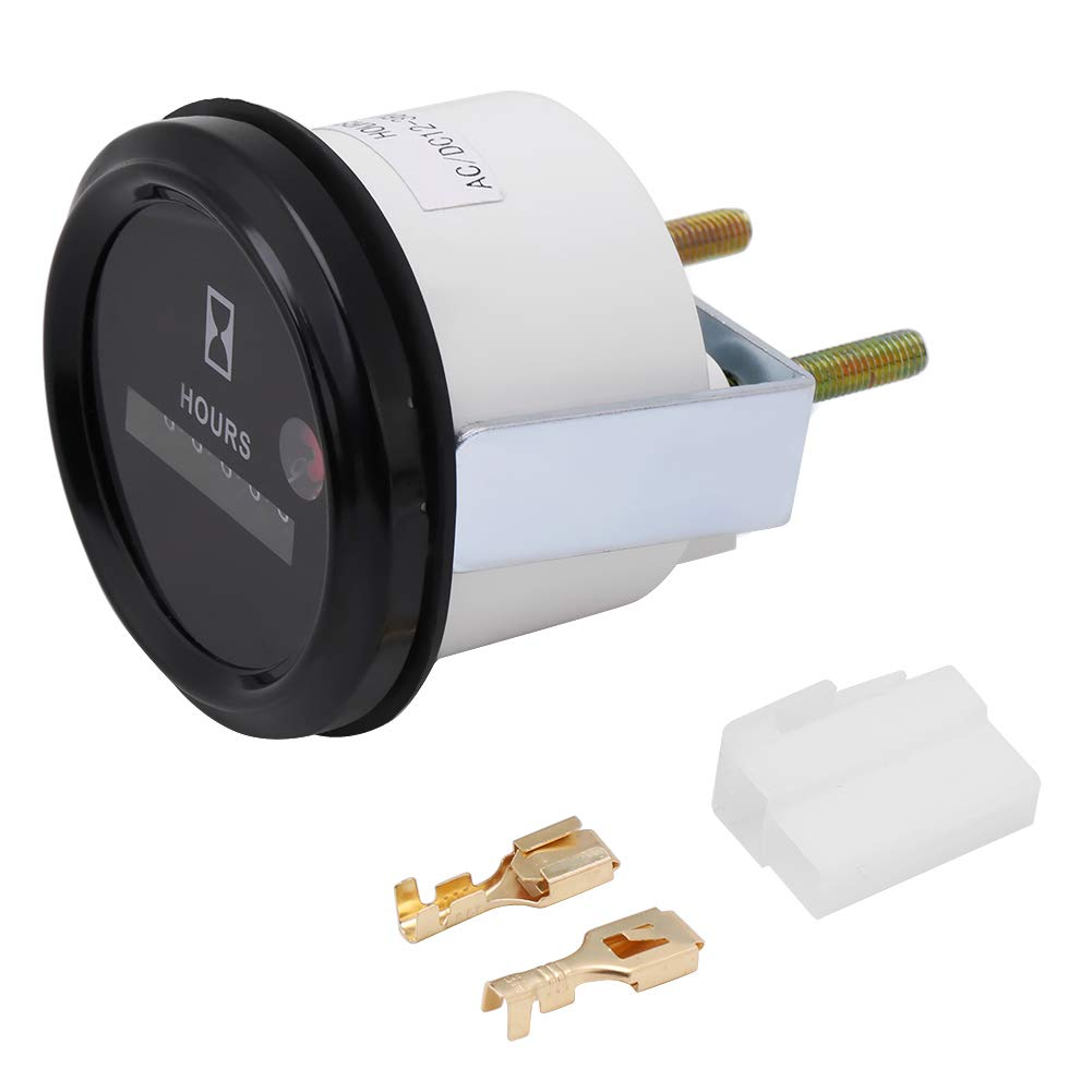 6-Digit Accurate Quartz Hour Meter Tester - round Digital Display for Car, Truck, and Boat image number 3